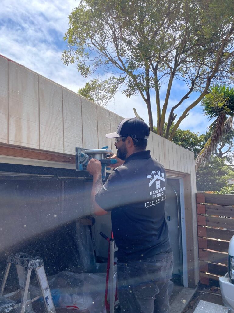 Franzoi making a wooden facade